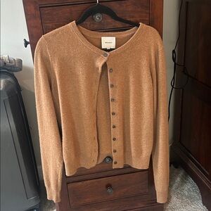 Reformation Chestnut Button-Front Cardigan